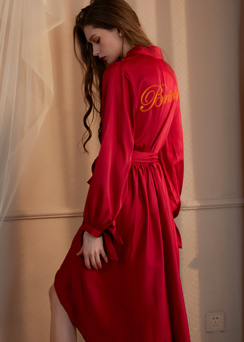 Satin Long Sleeve Bride and Bridesmaid Robe