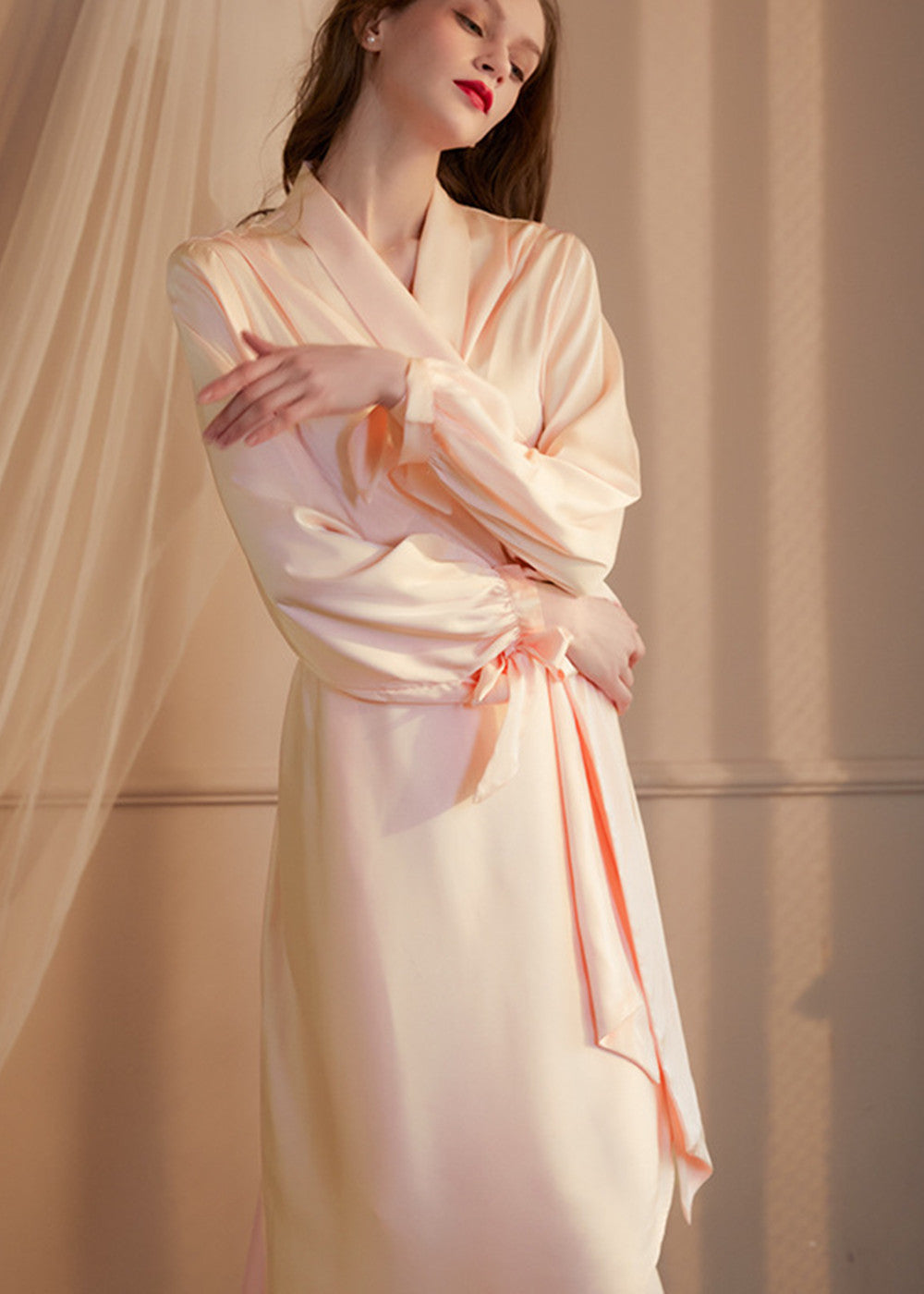 Satin Long Sleeve Bride and Bridesmaid Robe