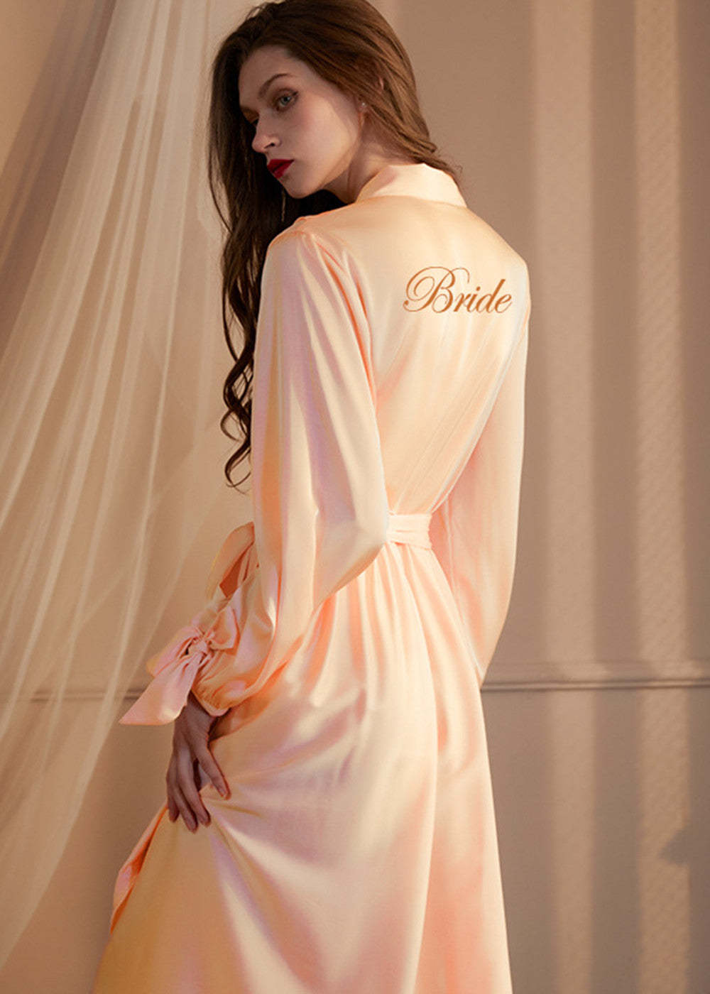 Satin Long Sleeve Bride and Bridesmaid Robe