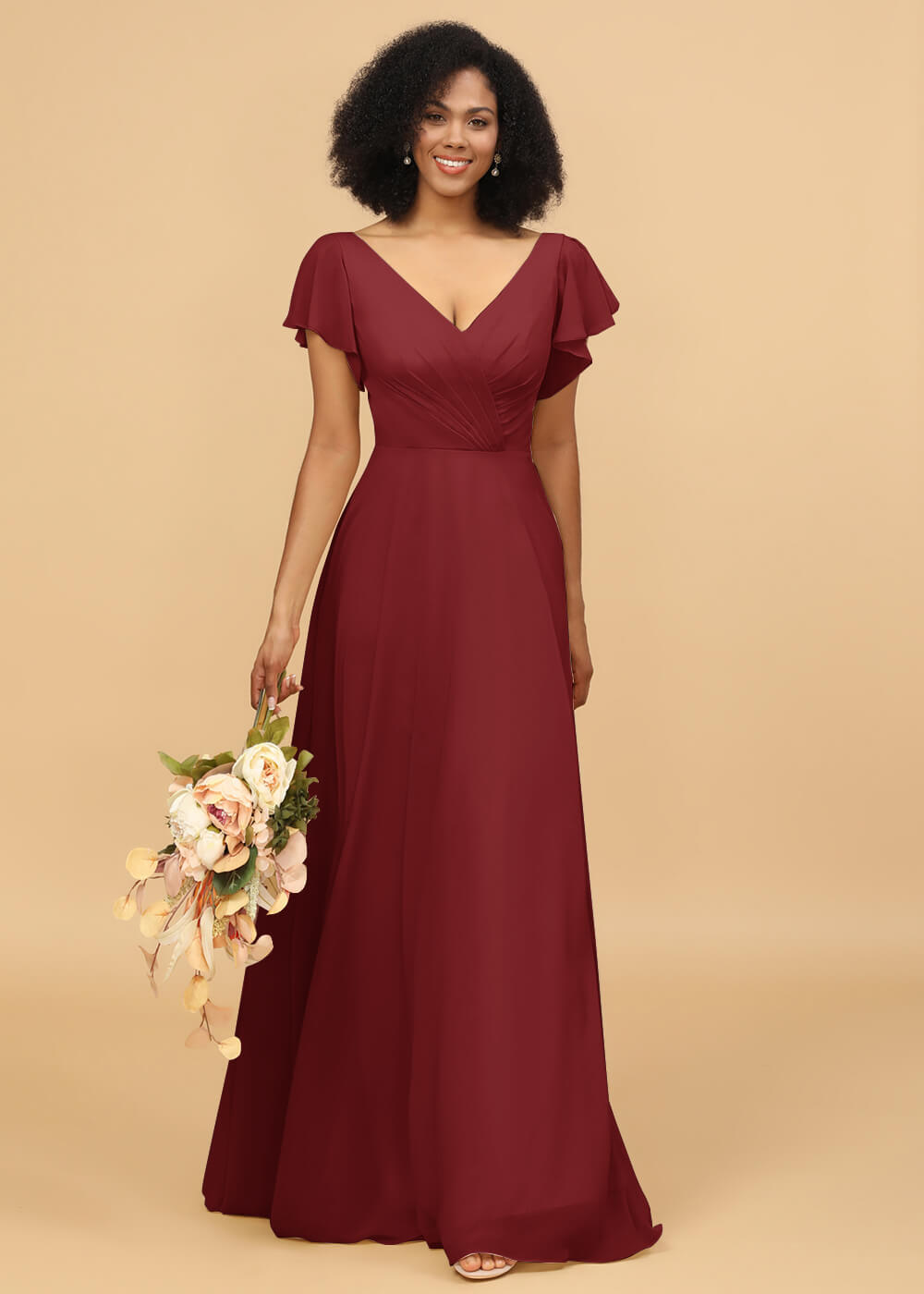 Long A-line Chiffon Bridesmaid Dress