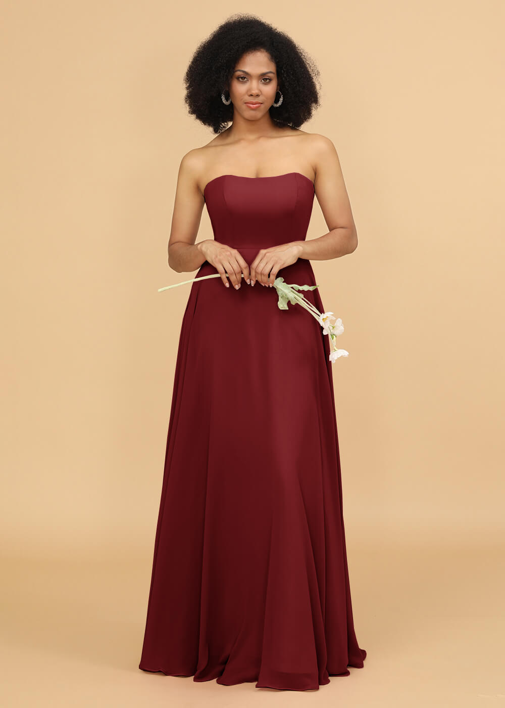 Strapless A-line Chiffon Bridesmaid Dress