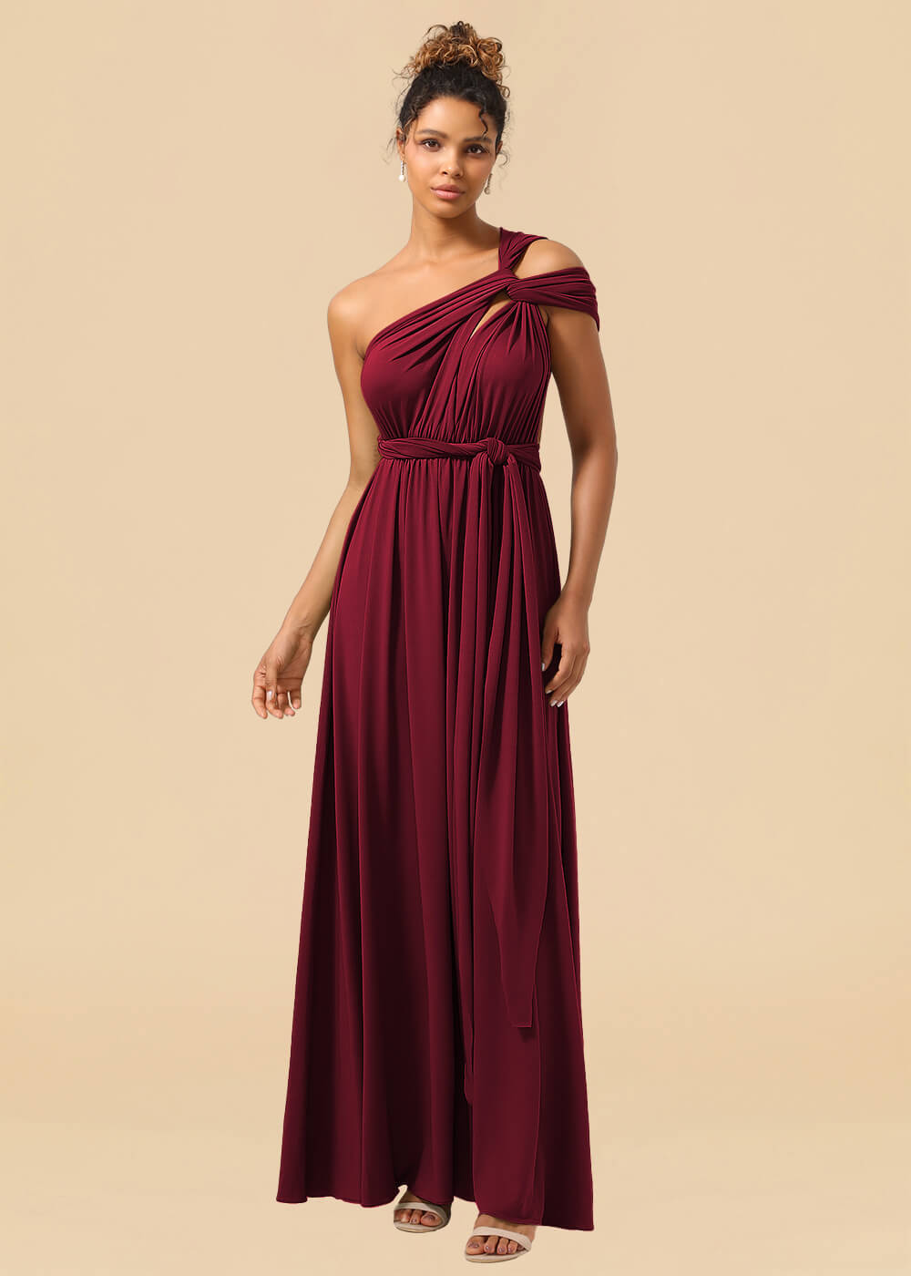 Convertible Spandex A-line Floor Length Bridesmaid Dress