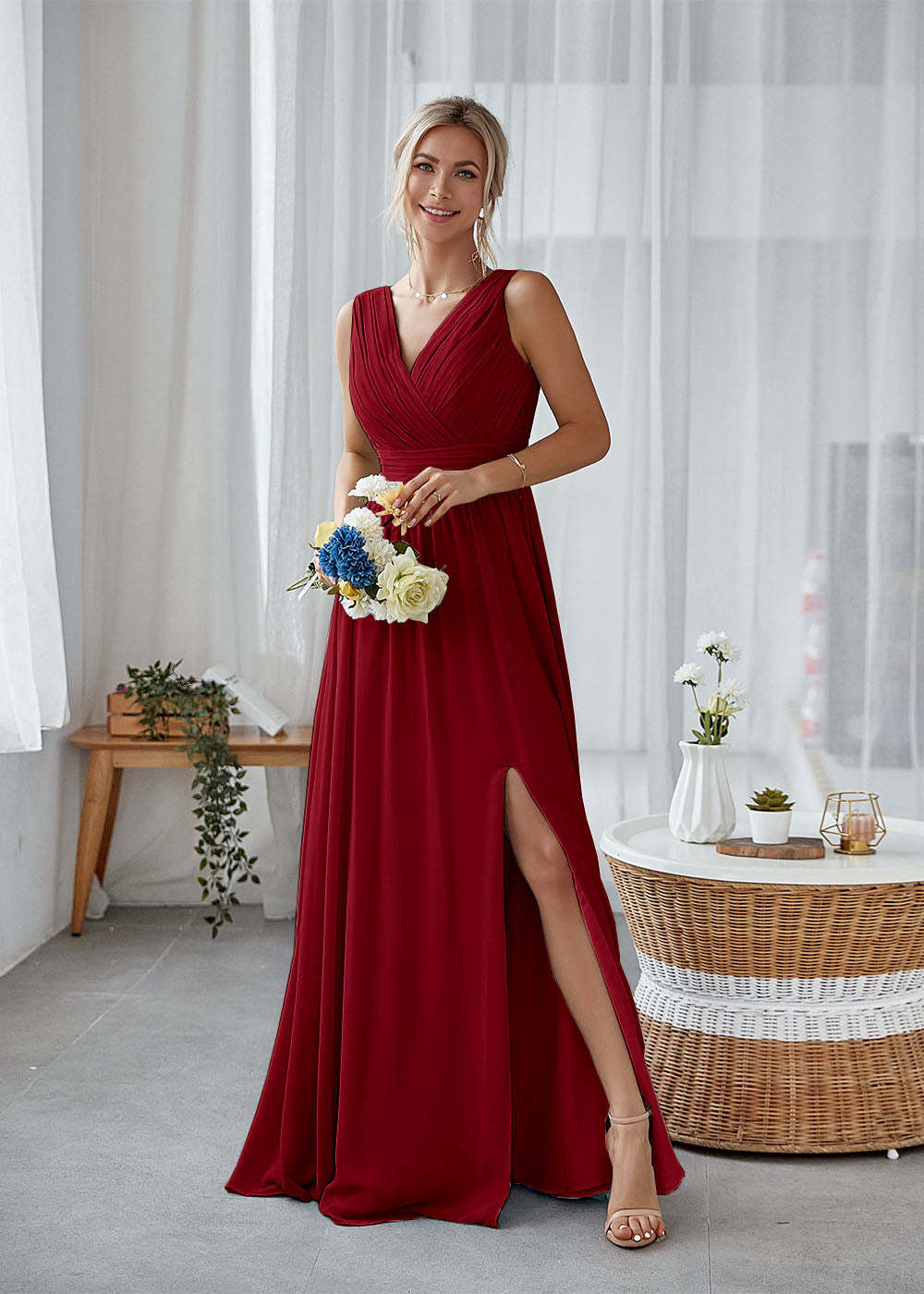 Long Bridesmaid Dress with Split