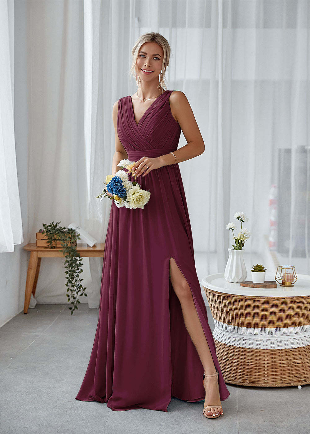 Long Bridesmaid Dress with Split