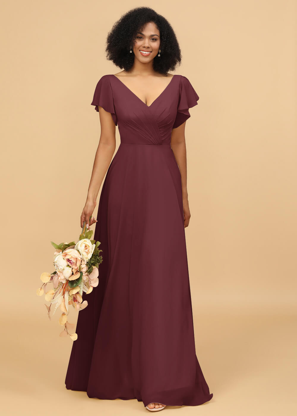 Long A-line Chiffon Bridesmaid Dress