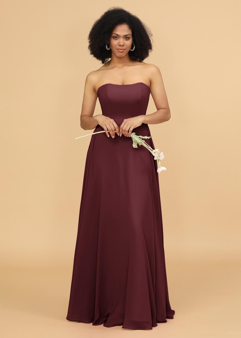 Strapless A-line Chiffon Bridesmaid Dress