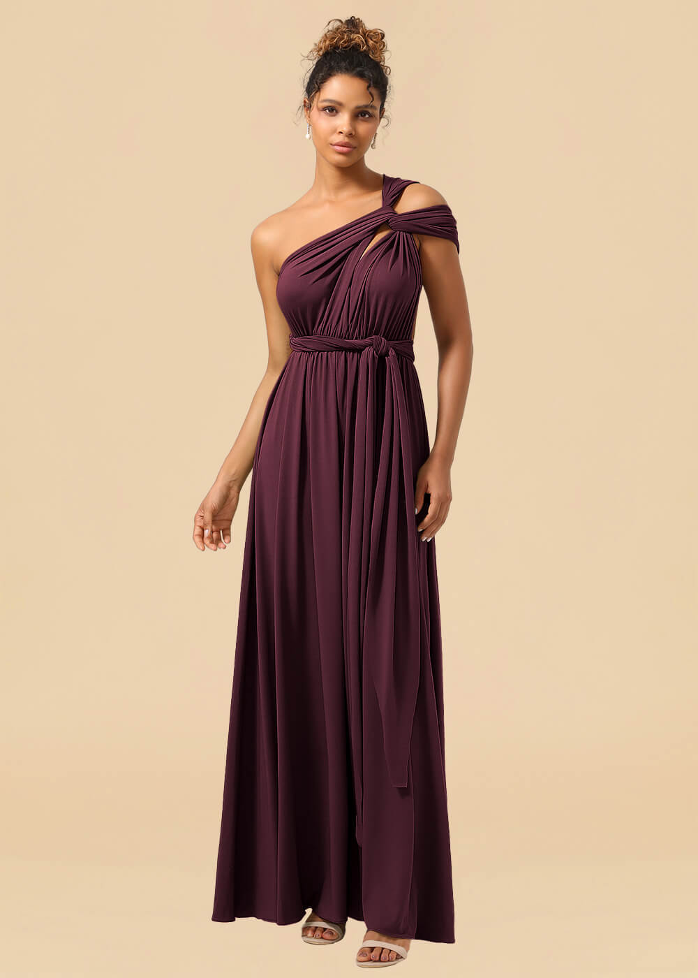 Convertible Spandex A-line Floor Length Bridesmaid Dress