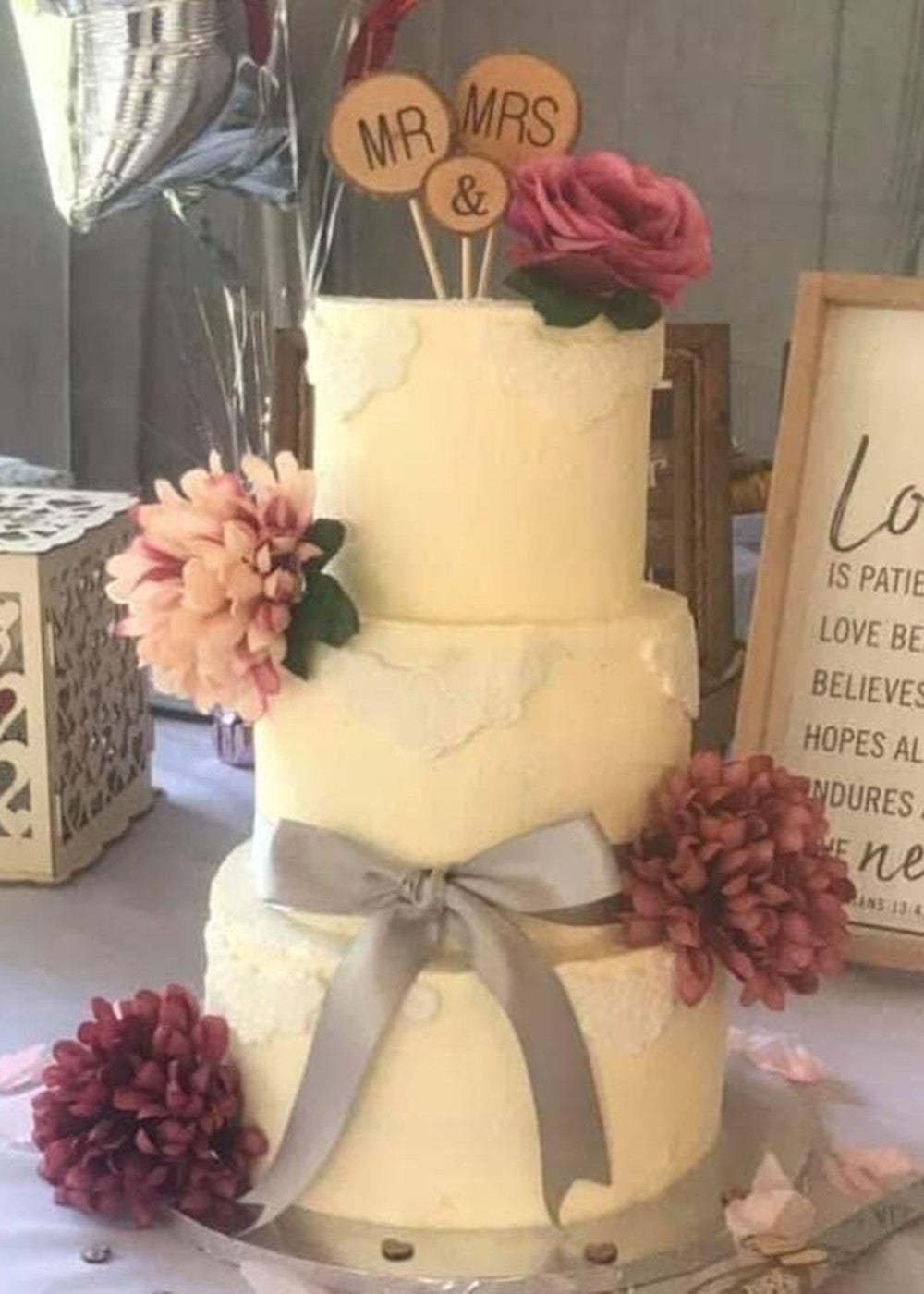 5 Set Rustic Mr&Mrs Wedding Cake Toppers