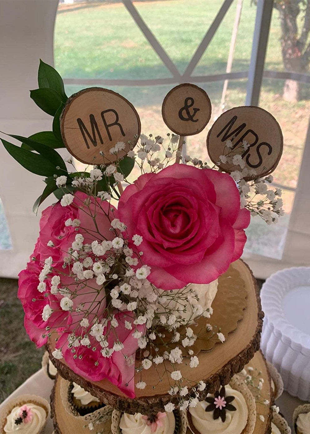 5 Set Rustic Mr&Mrs Wedding Cake Toppers