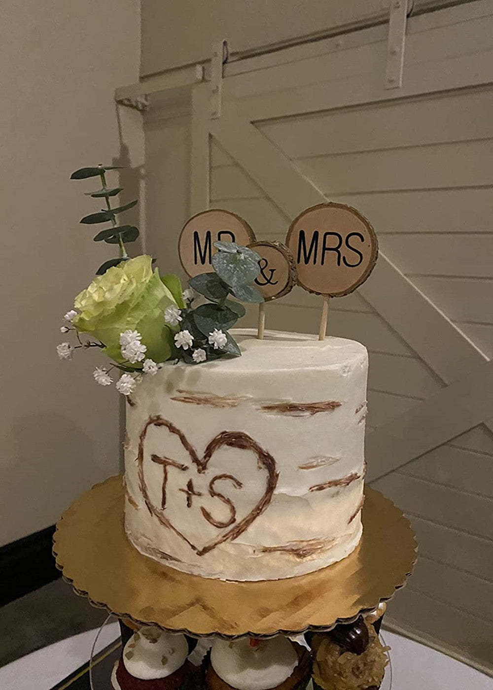 5 Set Rustic Mr&Mrs Wedding Cake Toppers