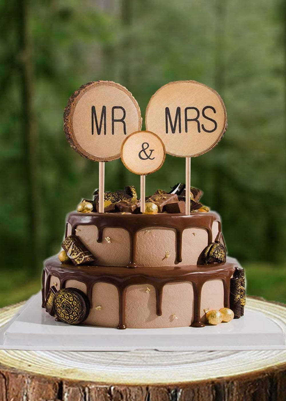 5 Set Rustic Mr&Mrs Wedding Cake Toppers