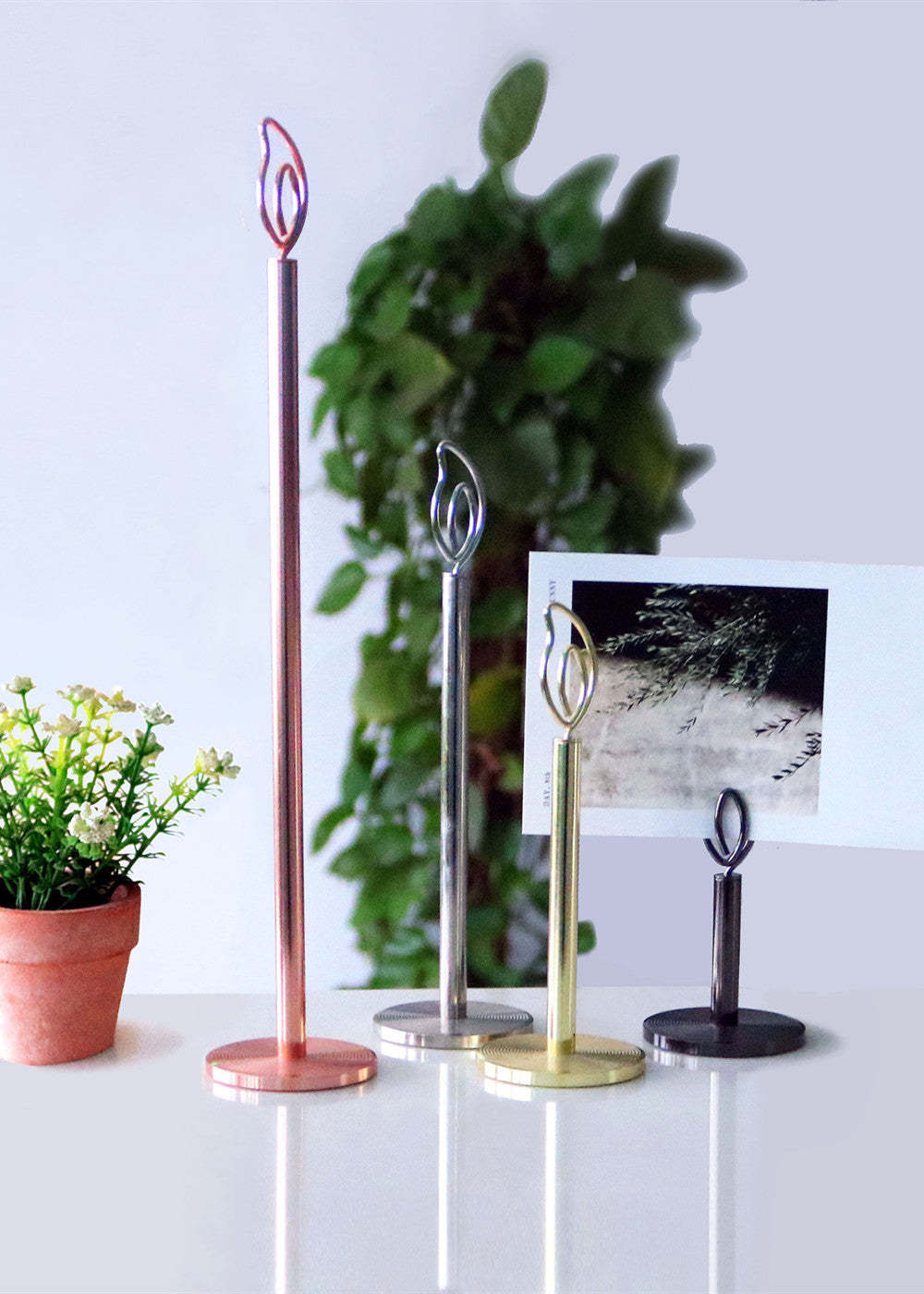 4 PCS Metal Candle Table Cards Holder