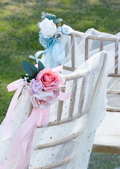 2 PCS Chair Aisle Decor flowers