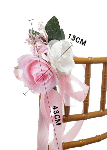 2 PCS Chair Aisle Decor flowers