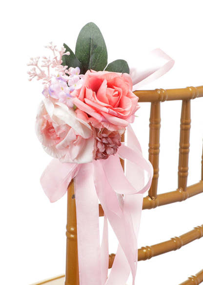 2 PCS Chair Aisle Decor flowers