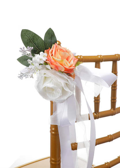 2 PCS Chair Aisle Decor flowers