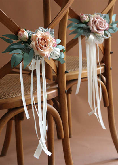 Set of 5 Wedding Artificial Flower Chair Decoration