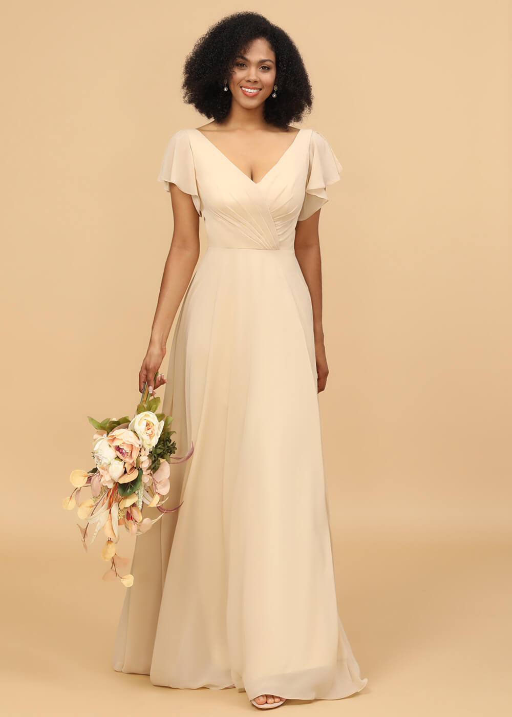 Long A-line Chiffon Bridesmaid Dress