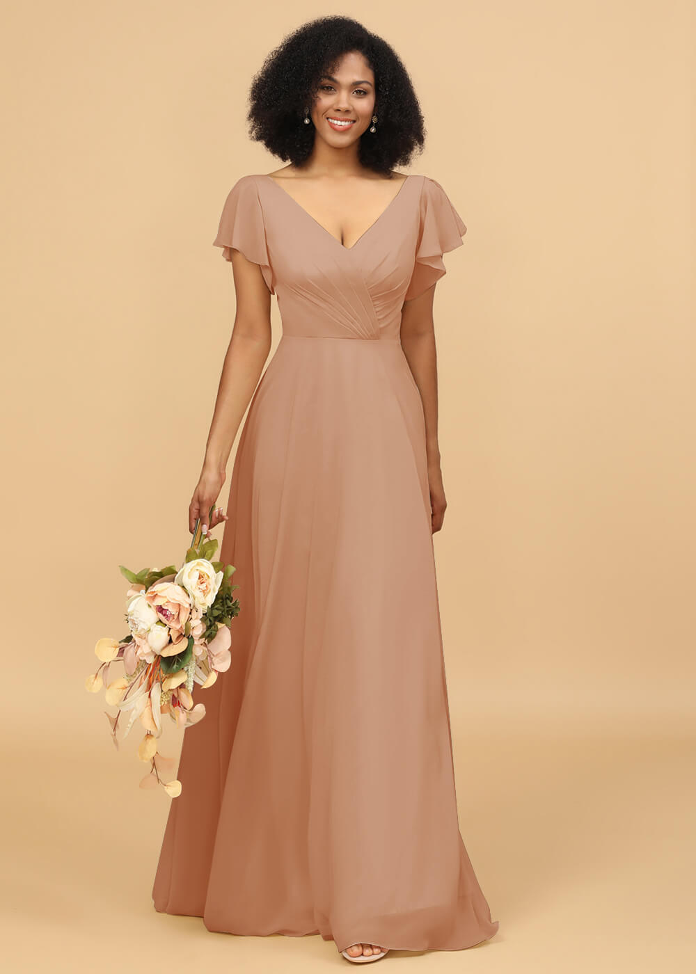 Long A-line Chiffon Bridesmaid Dress