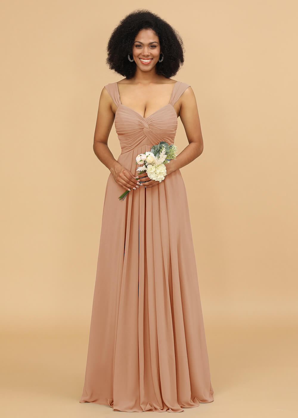 Sweetheart Neck Chiffon Mix Bridesmaid Dress