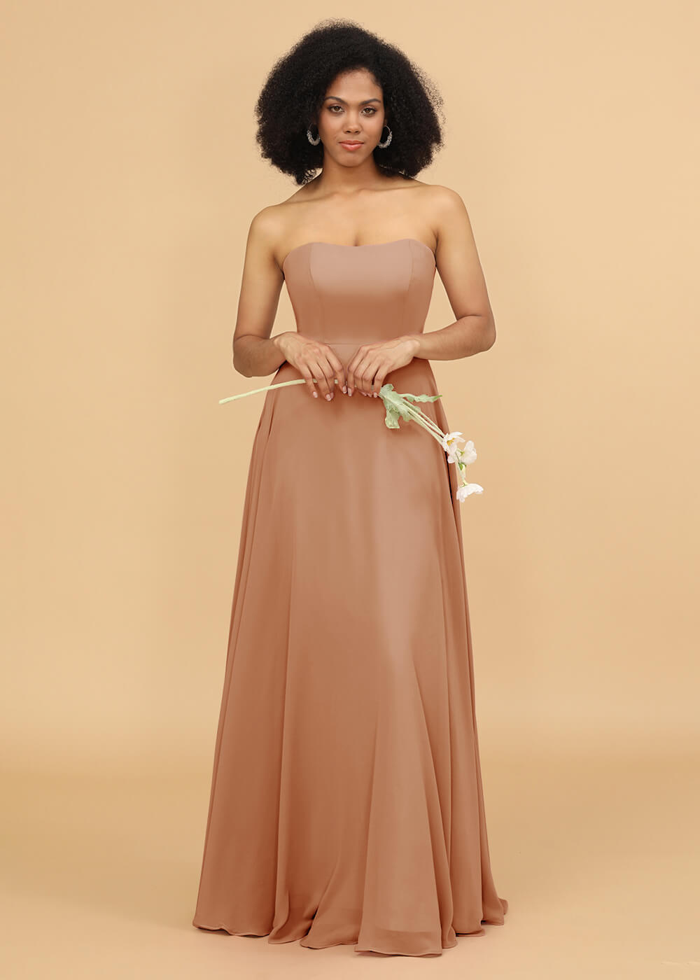 Strapless A-line Chiffon Bridesmaid Dress