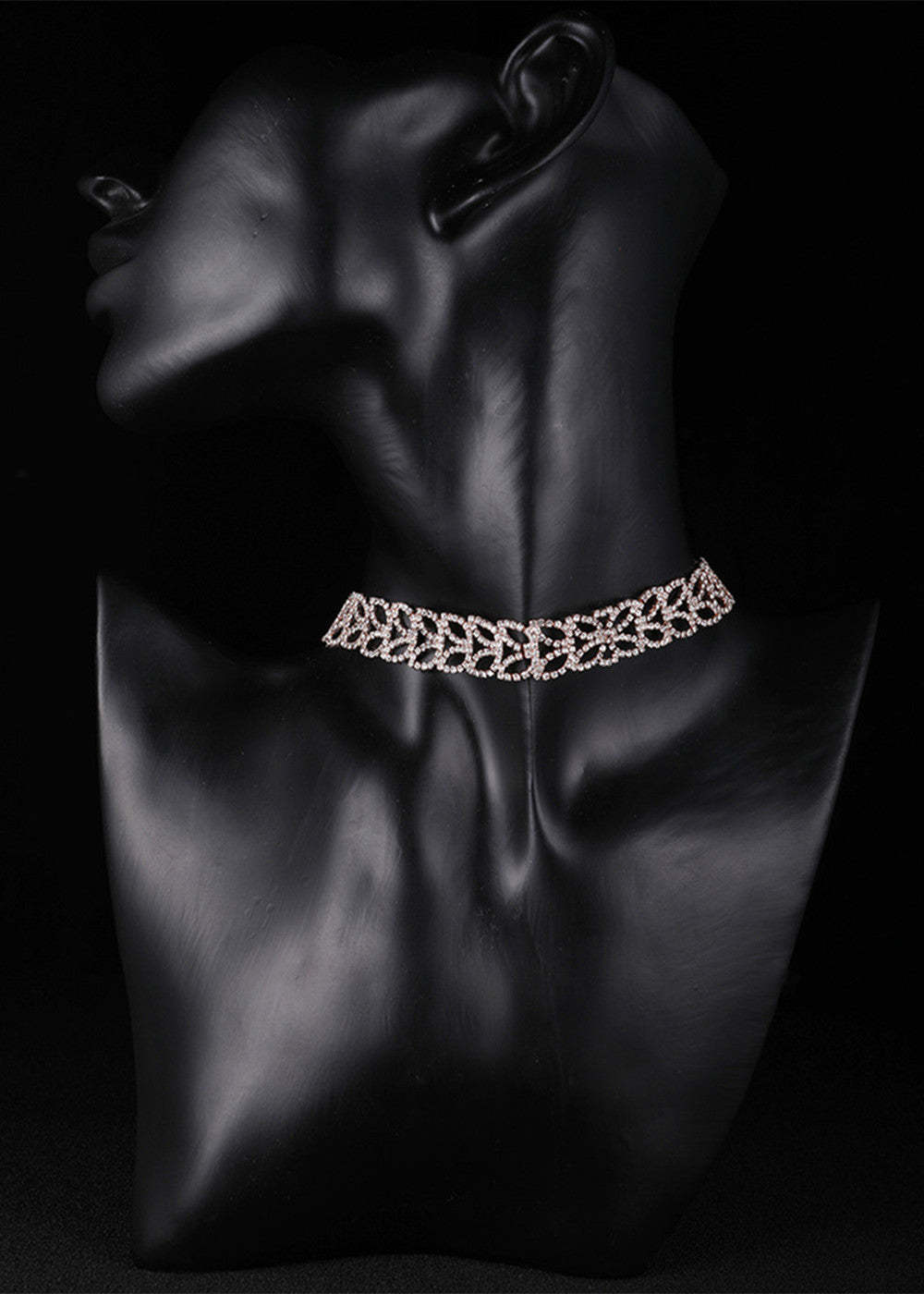 Crystal Leaves Shape Chocker Necklace