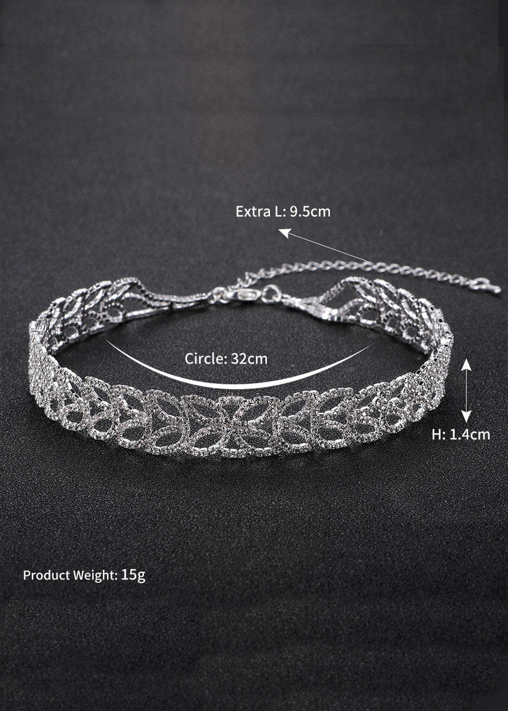 Crystal Leaves Shape Chocker Necklace