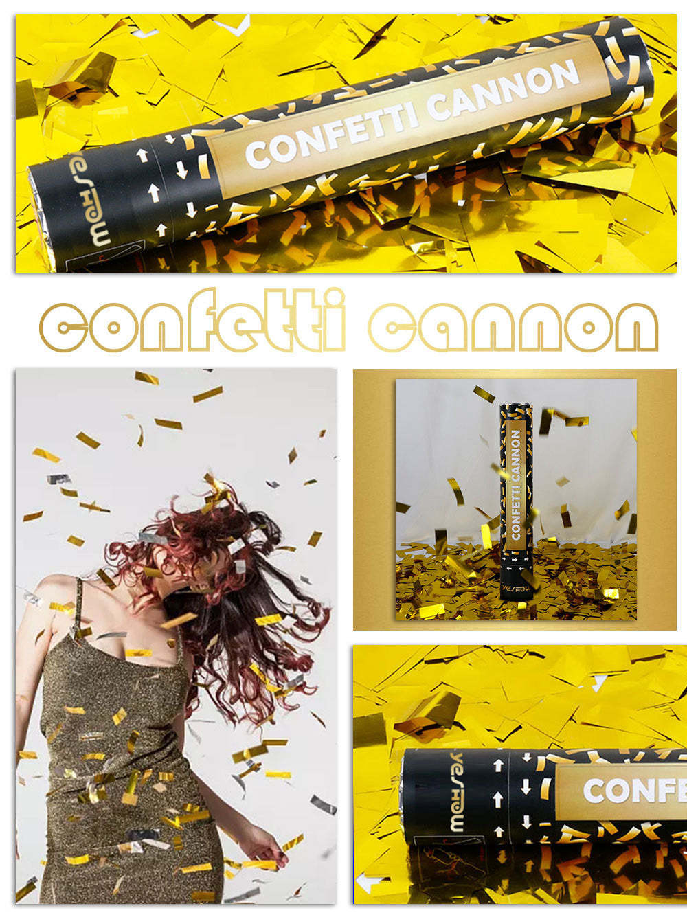 Multicolor Handheld Confetti Popper Cannon 12" (Set of 2)