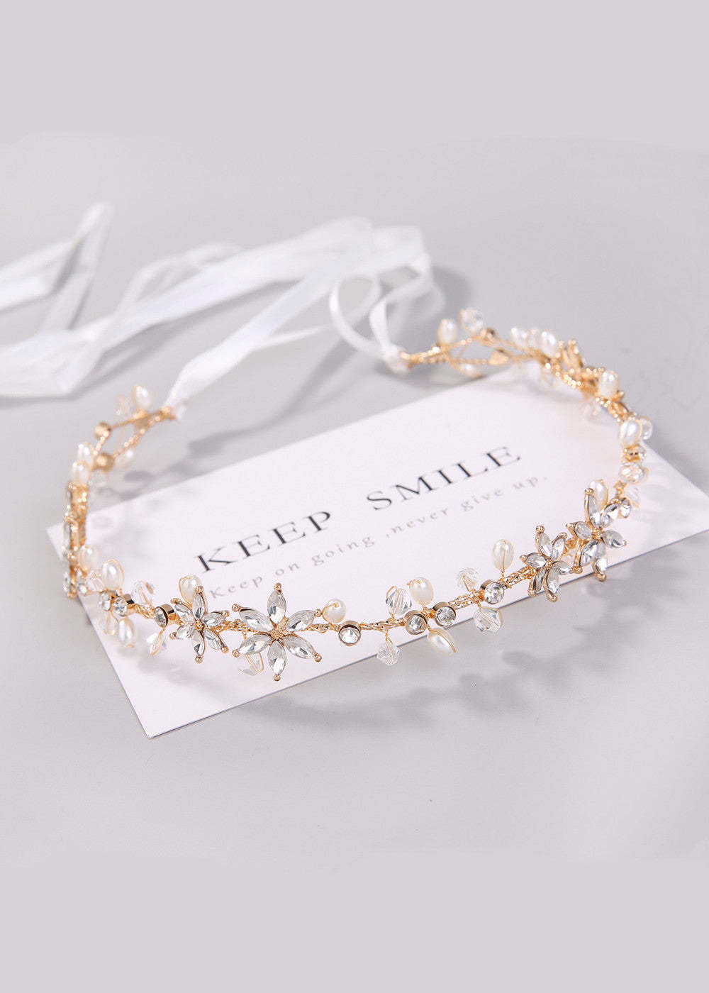 Skinny Crystal and Pearl Belt
