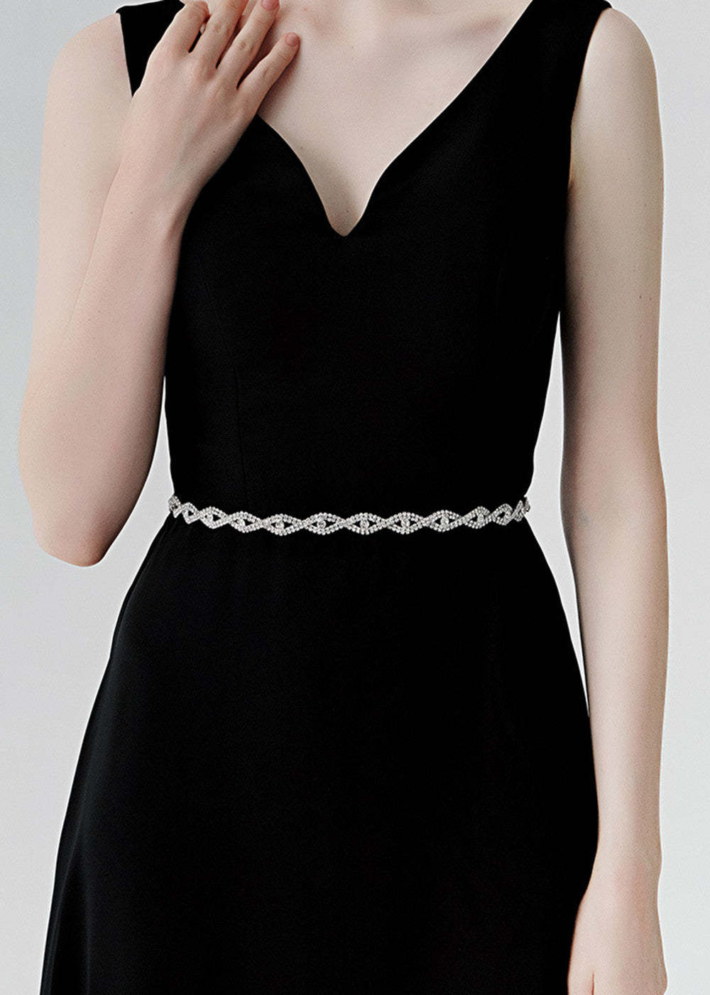 Silver Crystal Wedding Dress Belt