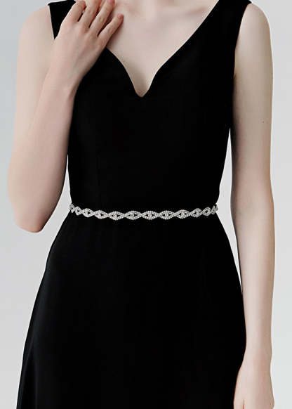 Silver Crystal Wedding Dress Belt