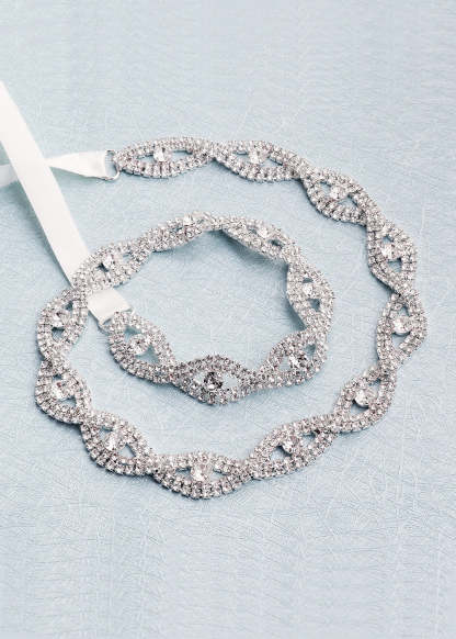 Silver Crystal Wedding Dress Belt