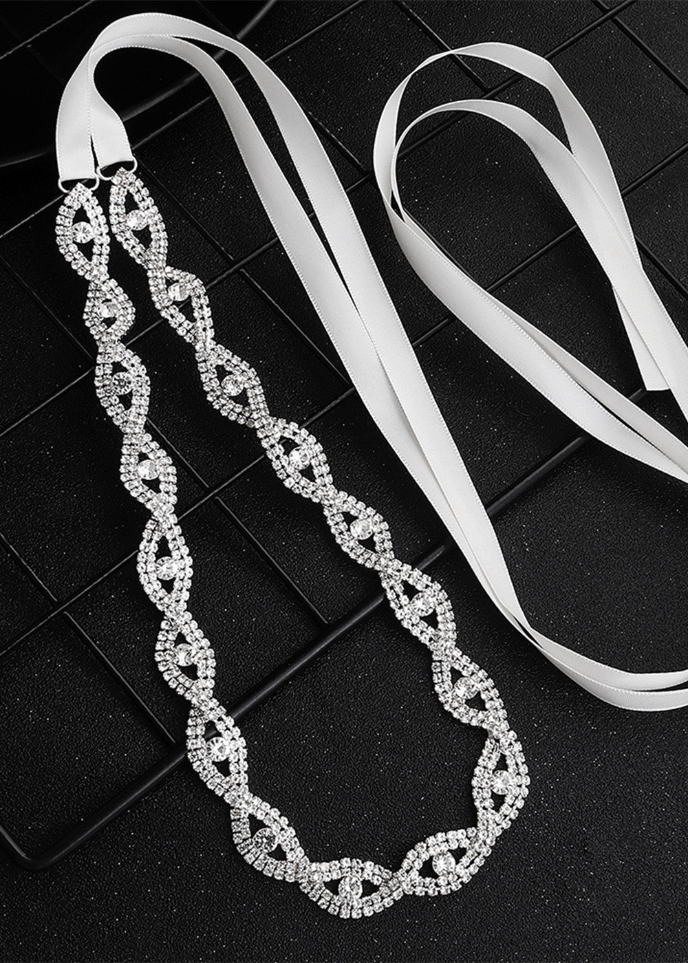 Silver Crystal Wedding Dress Belt