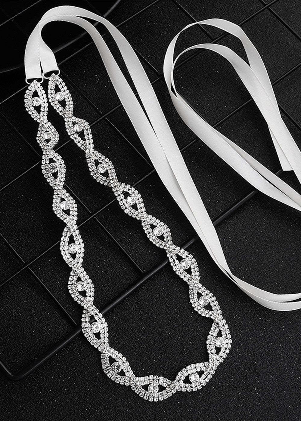 Silver Crystal Wedding Dress Belt