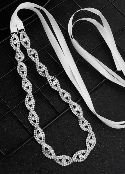 Silver Crystal Wedding Dress Belt