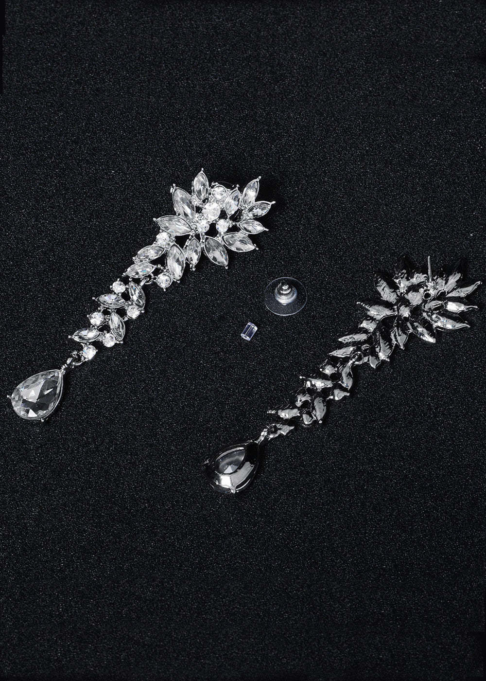 Shine Rhinestones Long Drop Earrings
