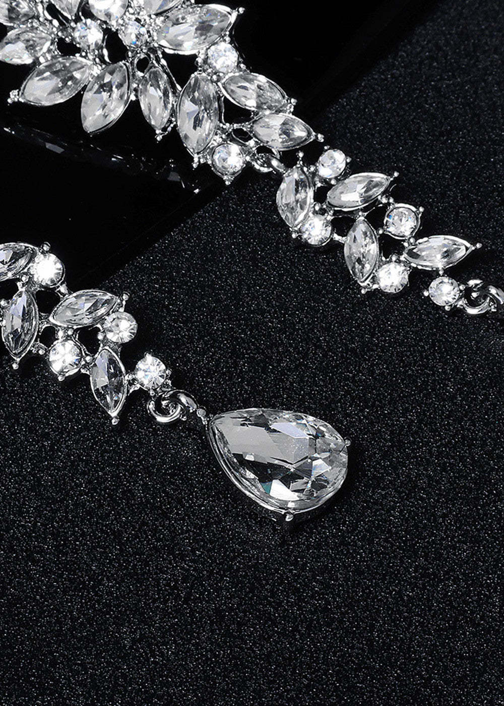Shine Rhinestones Long Drop Earrings