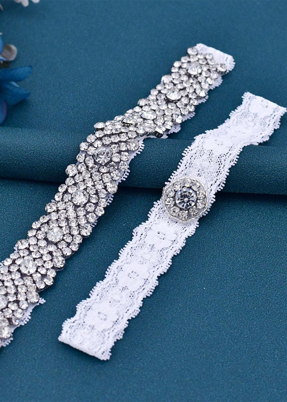 Lace and Crystal Wedding Garter Set, Wedding Garter, Lace Wedding Garter Set, Bridal garter set