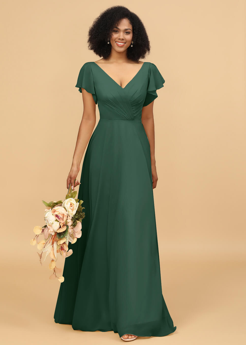 Long A-line Chiffon Bridesmaid Dress