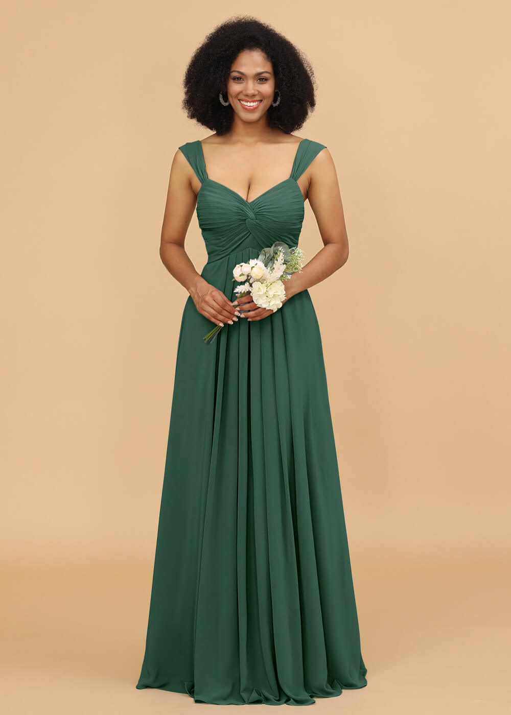 Sweetheart Neck Chiffon Mix Bridesmaid Dress