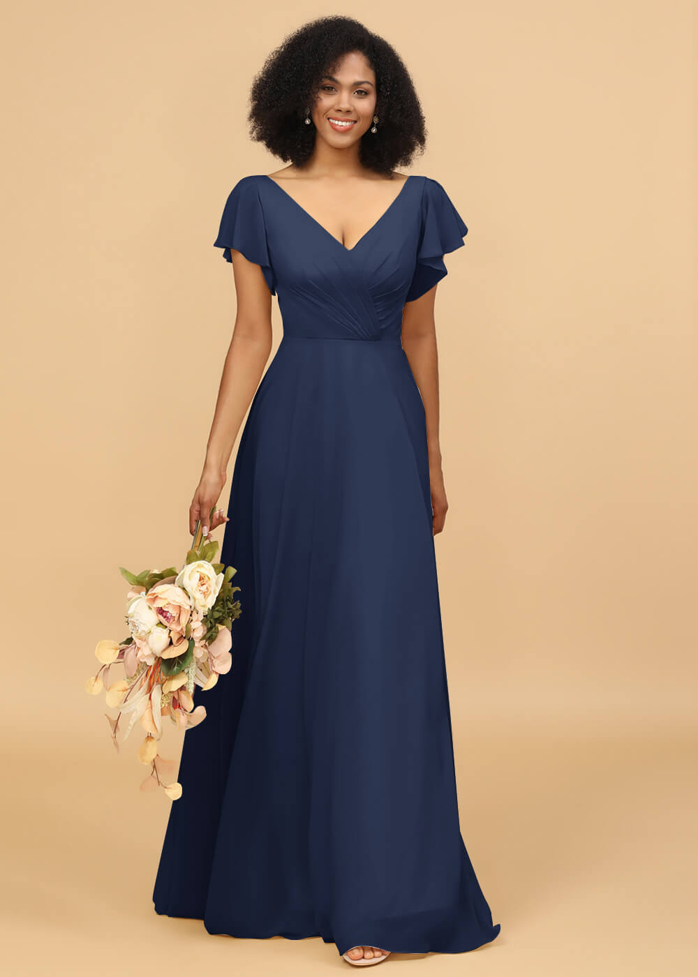 Long A-line Chiffon Bridesmaid Dress