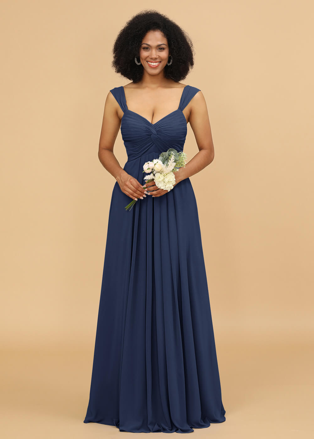Sweetheart Neck Chiffon Mix Bridesmaid Dress