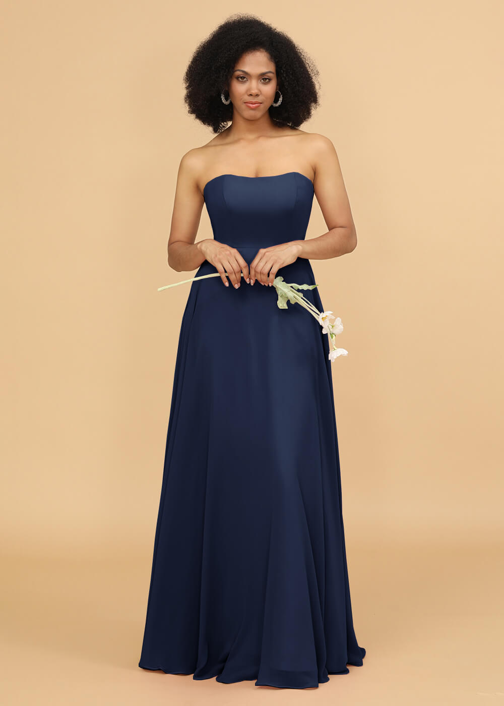 Strapless A-line Chiffon Bridesmaid Dress