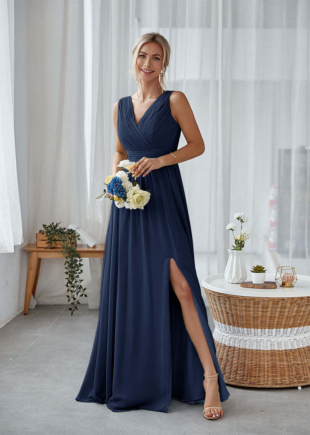 Long Bridesmaid Dress with Split