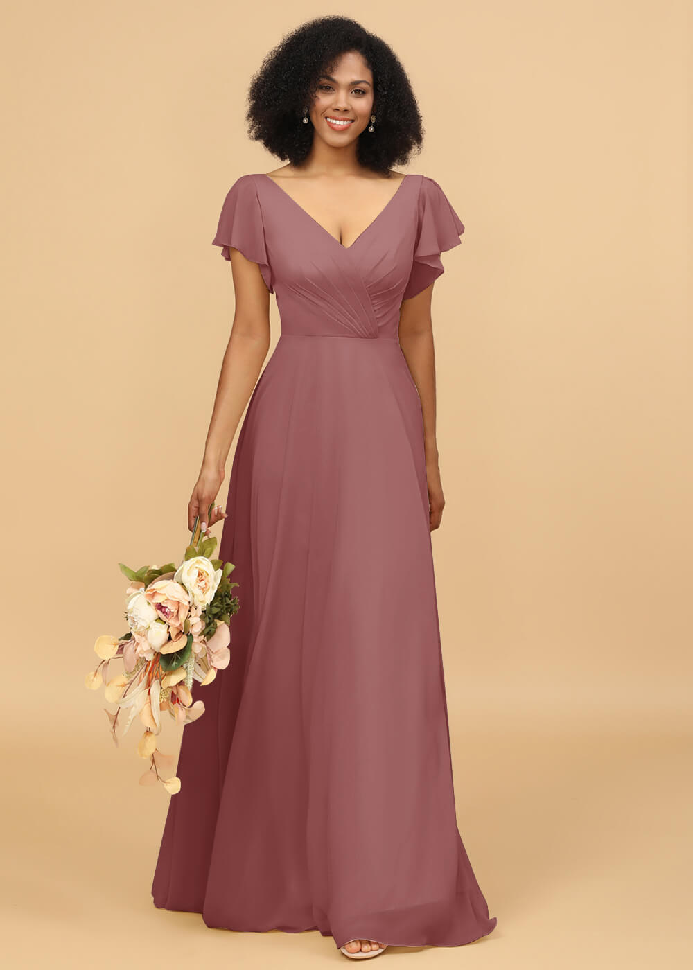 Long A-line Chiffon Bridesmaid Dress