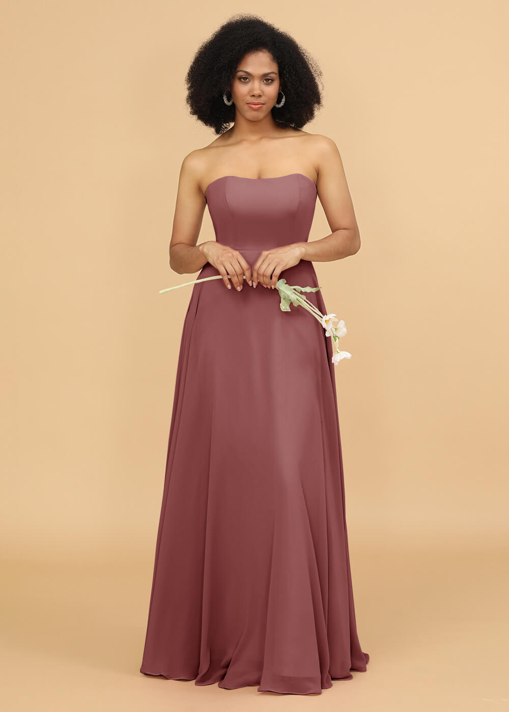 Strapless A-line Chiffon Bridesmaid Dress