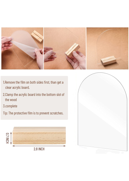 10 PCS DIY Blank Acrylic Table Sign with Hold