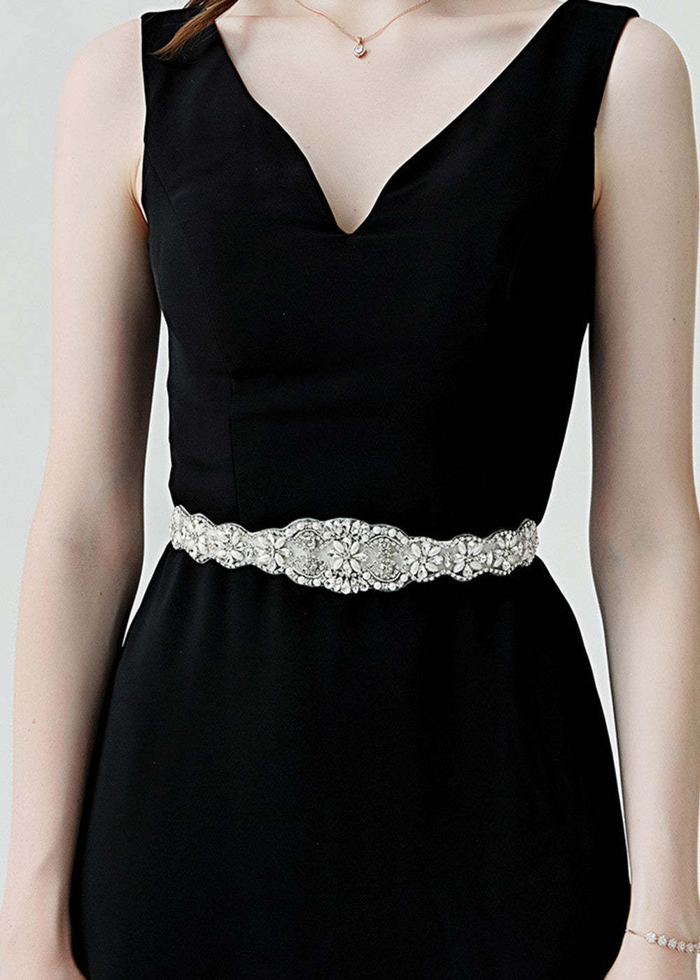 Silver Wedding Dress Belt Sash
