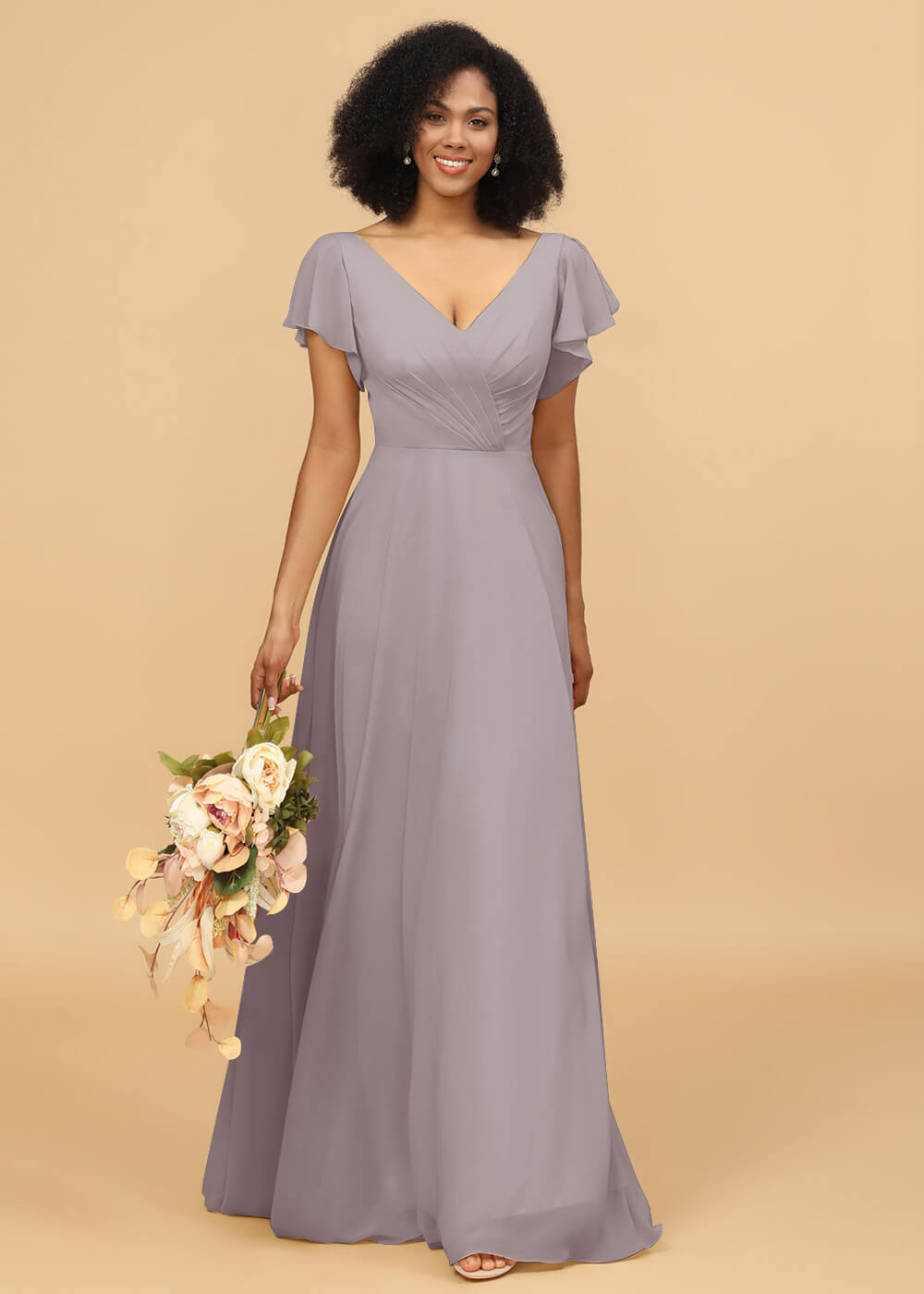 Long A-line Chiffon Bridesmaid Dress