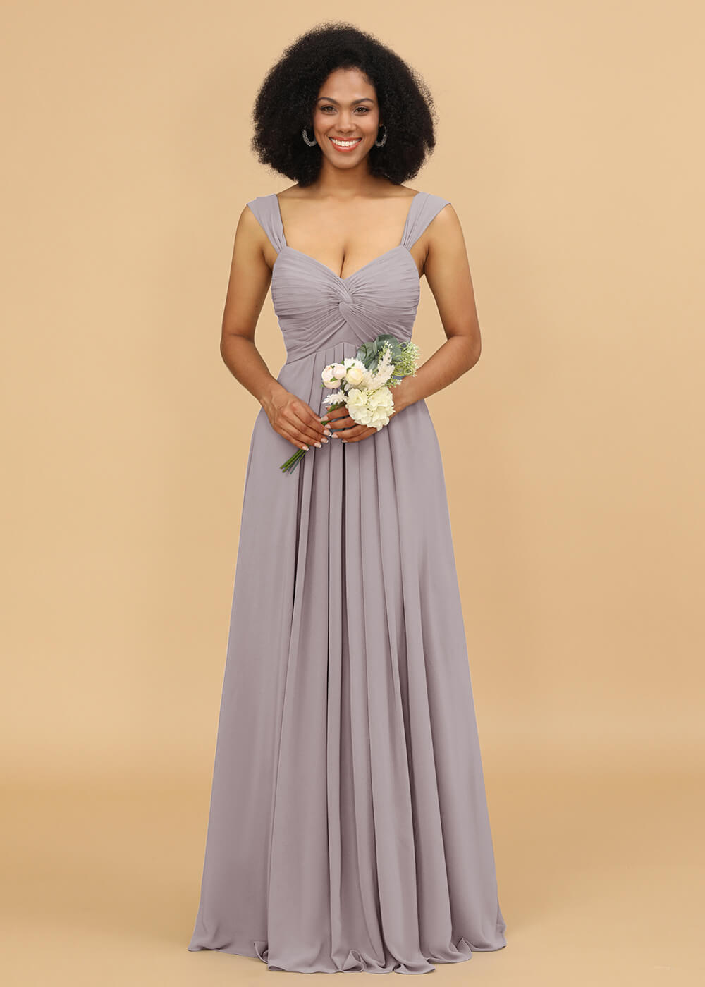 Sweetheart Neck Chiffon Mix Bridesmaid Dress